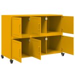 vidaXL Buffet jaune moutarde 100 5x39x72 cm acier