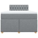 vidaXL Sommier à lattes de lit avec matelas Gris clair 120x200cm Tissu
