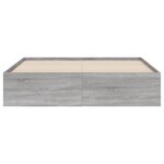 vidaXL Cadre de lit avec tiroirs sans matelas sonoma gris 150x200 cm