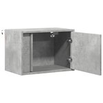 vidaXL Table de chevet murale avec lumières LED gris béton