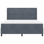 vidaXL Lit à ressorts avec matelas Gris foncé 180 x 200 cm Velours