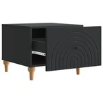 vidaXL Table basse avec tiroir Noir 49 x 50 x 40 cm Bois d'ingénierie