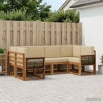 vidaXL Ensemble de canapés d'extérieur 6 pc Naturel et Beige