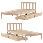 vidaXL Cadre de lit sans matelas 100x200 cm bois massif de pin