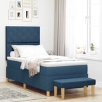vidaXL Lit à ressorts avec matelas Bleu 90 x 200 cm tissu