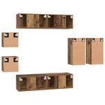 vidaXL Ensemble meuble TV 8 Pièces Bois ancien 30.5 x 30 x 60 cm