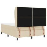 vidaXL Lit à ressorts avec matelas Crème 160 x 200 cm tissu