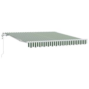 vidaXL Auvent rétractable électrique Vert et blanc 350 x 250 cm