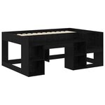 vidaXL Cadre de lit pour enfants avec rangement Chêne noir 80 x 160 cm