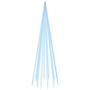 vidaXL Sapin de Noël sur mât de drapeau 732 LED Bleues 500 cm