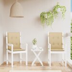 vidaXL Coussins de chaise à dossier bas lot de 2 beige mélangé tissu