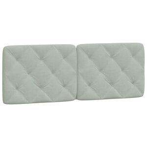 vidaXL Coussin de tête de lit gris clair 137 cm velours