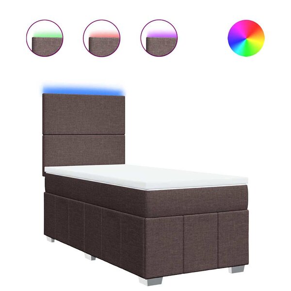 vidaXL Sommier à lattes de lit avec matelas Marron foncé 80x200 cm