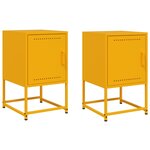 vidaXL Tables de chevet 2 Pièces jaune moutarde 36x39x60 5 cm acier