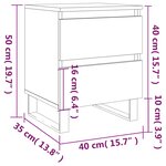 vidaXL Tables de chevet 2 Pièces chêne fumé 40x35x50 cm bois ingénierie