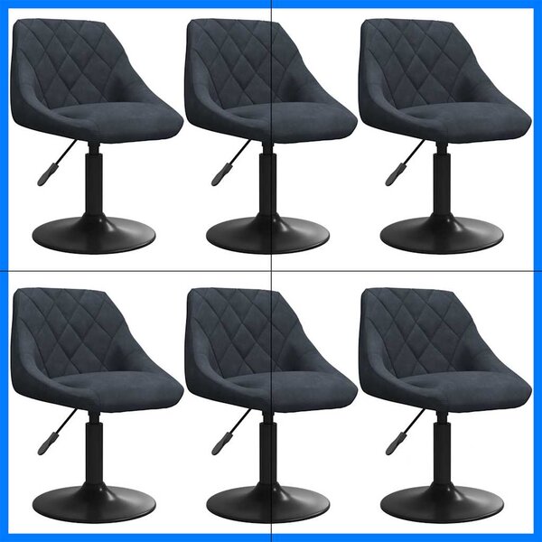 vidaXL Chaises pivotantes à manger lot de 6 gris foncé velours