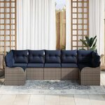vidaXL Ensemble de canapé de jardin Gris polyrotin