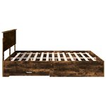 vidaXL Cadre de lit Chêne fumé 180 x 200 cm Bois d'ingénierie