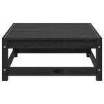 vidaXL Repose-pied de jardin avec coussin Noir Bois de pin massif