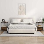 vidaXL Table de nuit avec station de chargement avec tiroir Chêne fumé