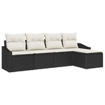 vidaXL Ensemble de salle à manger pour jardin 5 Pièces Noir et Crème