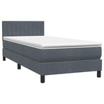 vidaXL Sommier à lattes de lit et matelas gris foncé 90x210 cm velours