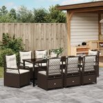 vidaXL Ensemble de 9 Chaises de Jardin Marron Rattan Poly