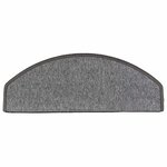 vidaXL Tapis d'escalier 10 pièces 65 x 24 x 4 cm Gris foncé Demi-rond Grand