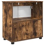 vidaXL Cabinet de salle de bain avec porte Chêne fumé 61 x 35 x 64 cm