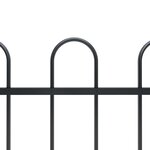 vidaXL Clôture de jardin avec dessus en cerceau Acier 6 8 x 1 5 m Noir