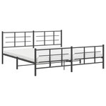vidaXL Cadre de lit métal avec tête de lit/pied de lit noir 183x213 cm