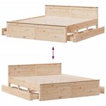 vidaXL Cadre de lit sans matelas avec tête de lit 180x200 cm bois pin