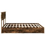 vidaXL Lit de Rangement Chêne fumé 180 x 200 cm Bois d'ingénierie