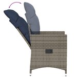 vidaXL Lot de 2 chaises de jardin inclinables avec coussins en résine tressée grise