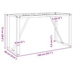 vidaXL Pieds de table à manger cadre en O 140x60x73 cm fonte