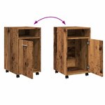 vidaXL Armoire avec roues vieux bois 33x38x60 cm bois d'ingénierie