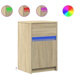vidaXL Armoire de chevet avec lumières LED chêne sonoma