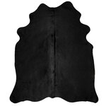 vidaXL Tapis en peau de vache véritable noir 180x220 cm