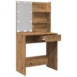vidaXL Coiffeuse avec LED chêne artisanal 74 5x40x141 cm