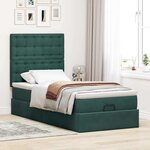 vidaXL Cadre de lit ottoman avec matelas vert foncé 90x200 cm velours
