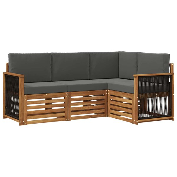vidaXL Ensemble de canapés d'extérieur 4 pc Polyester