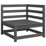 vidaXL Salon de jardin 2 Pièces avec coussins Gris Bois de pin massif