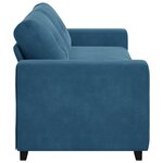 vidaXL Canapé en velours bleu avec coussin Bleu Velours