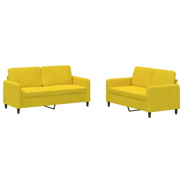 vidaXL Ensemble de canapés 2 Pièces jaune velours