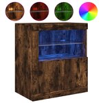 vidaXL Buffet avec lumières LED chêne fumé 60 5x37x67 cm