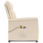 vidaXL Fauteuil inclinable de massage électrique Beige Microfibre