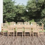 vidaXL Ensemble à manger de jardin 11 Pièces bois massif de pin