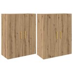 vidaXL Armoires Murailles 2 Pièces chêne artisanal 69 5 x 34 x 90 cm
