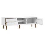 vidaXL Meuble TV MOLDE Blanc 158x40x49 cm Bois de pin massif