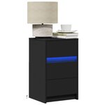 vidaXL Armoire de chevet avec lumières LED noir bois d'ingénierie